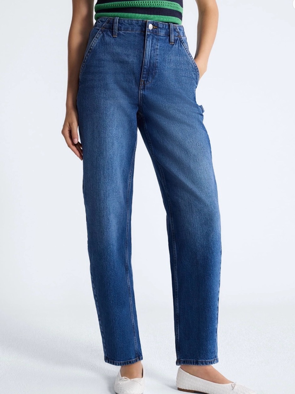 Free Assembly Women’s High Rise Cropped Carpenter Barrel Jeans 26” Inseam